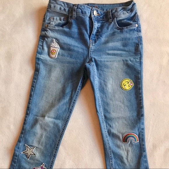 Justice Skinny Girls Emoji Jeans Size 14 Slim - Picture 2 of 8